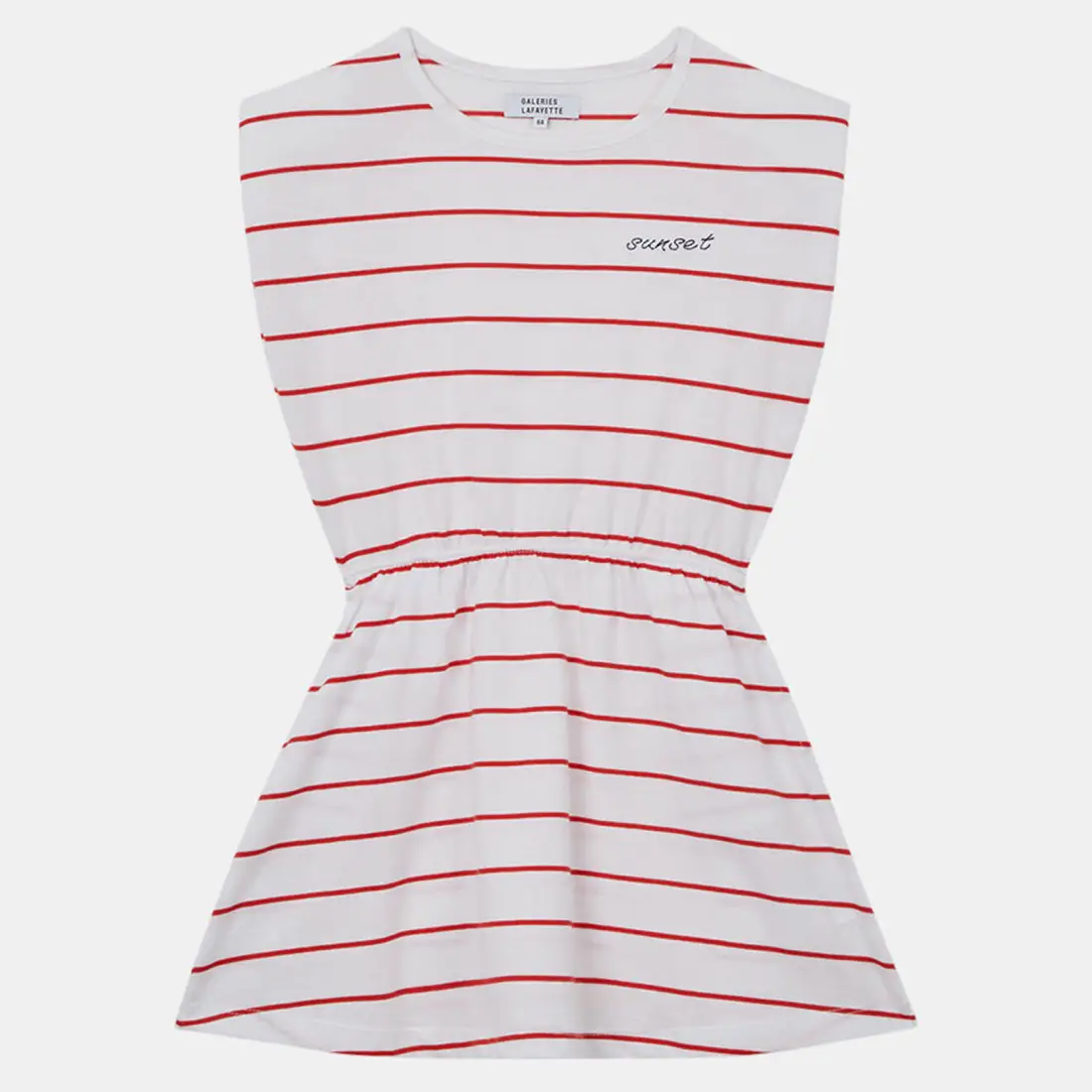 Robe t-shirt en Coton Mireil à rayures blanc/rouge