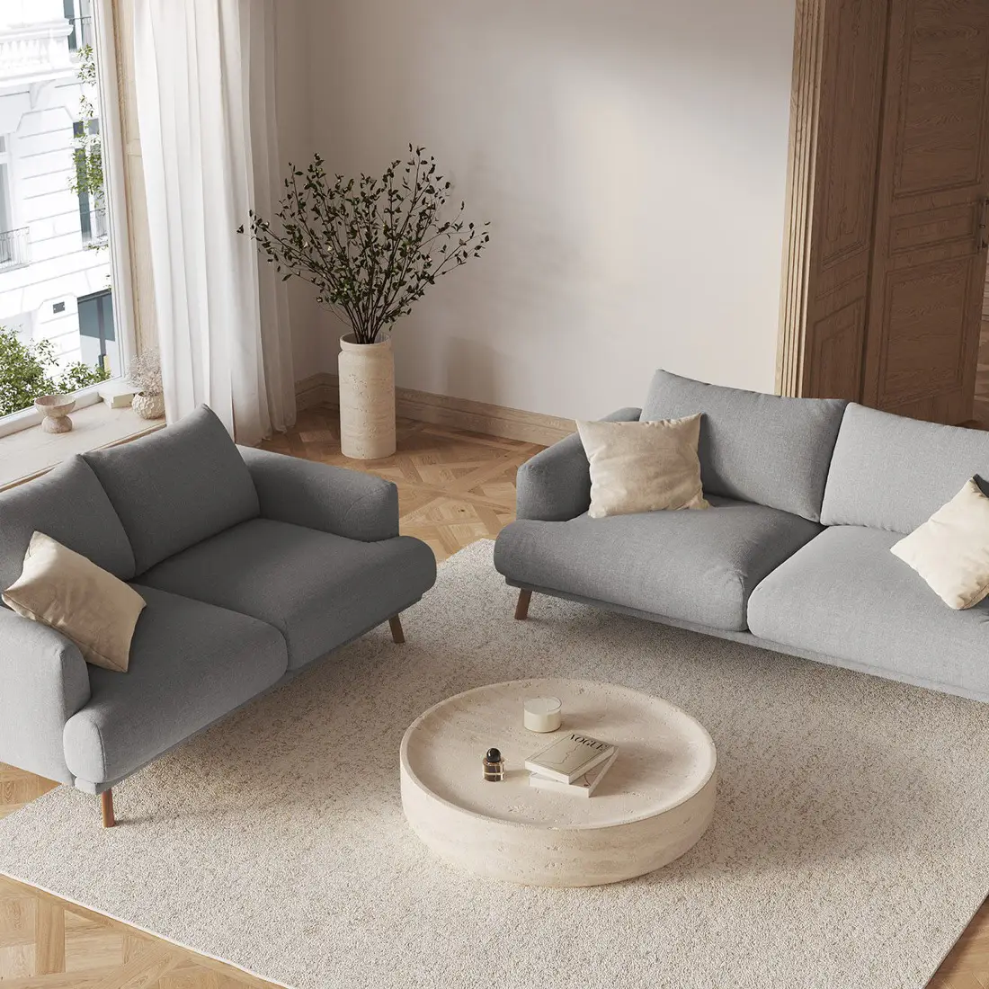 Canapé Margot 2 Places ash melange - 170x95x75 cm