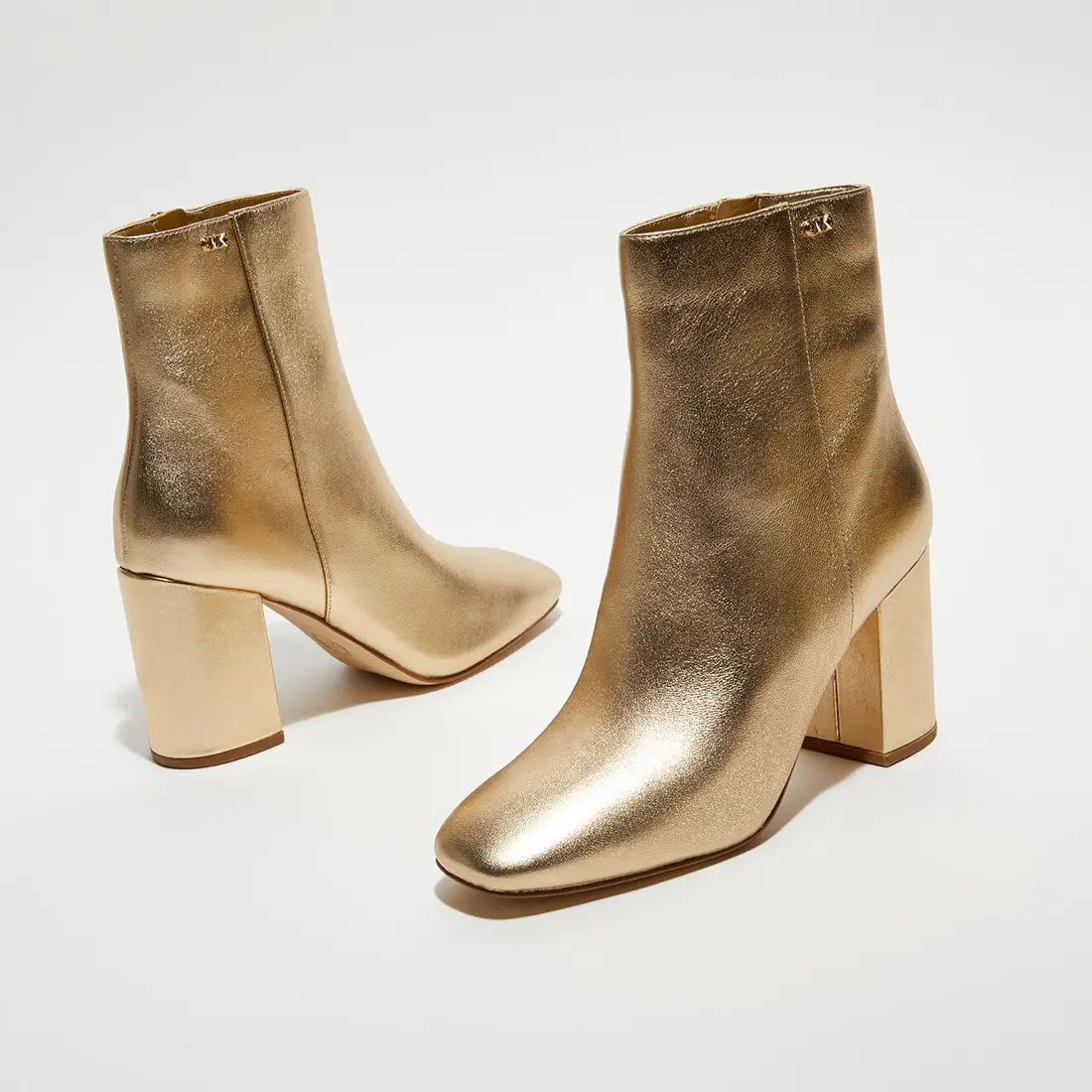 Bottines en Cuir Perla dorées - Talon 8.3 cm